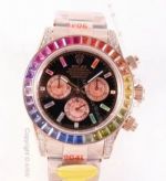 Rose Gold Daytona Rolex Rainbow Replica Watch - EX Factory 904L Swiss 7750